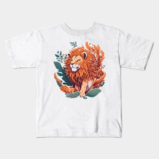 Lion and Flowers Kids T-Shirt